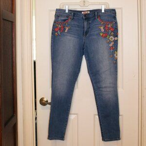 Johnny Was Women's Jeans Size 30 Floral Embroidered Mid Rise